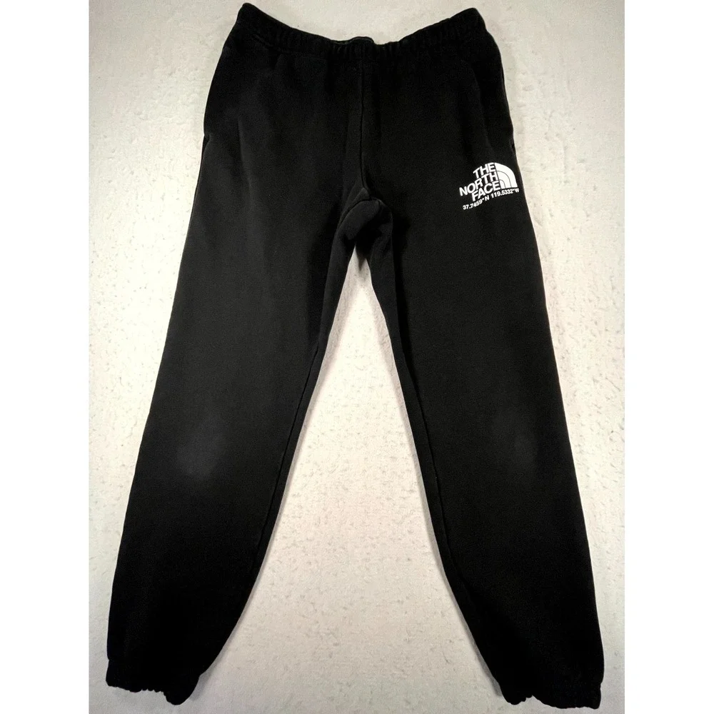 The North Face Sweatpants Mens Large Black Fleece‎ Lined Athletic Tapered Leg